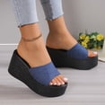 thumbnail image 2 of Women Fashion Sandals Wedges Sandals Platform Casual Summer High Heels Open Toe Espadrilles Sandal Slip on Shoes Women Dressy Platform Heel Arch Support Slip Sandals, 2 of 7