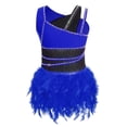 thumbnail image 4 of Choomomo Kids Girls Ballet Dance Tutu Dress Latin Dance Leotard Hip Hop Jazz Performance Outfits Bodysuit Royal Blue 14, 4 of 5