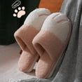 thumbnail image 4 of Chaussons en Peluche Animaux pour Femmes Mignons Chaussures d'Intérieur Motif Patte de Chat, 4 of 5