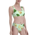 thumbnail image 2 of Daiia Avocado printed 2 piece Swimsuit Bikinis for Women High Waisted Racerback Bathing Suits Summer Tummy Control Scoop Neck Swimwear-Medium, 2 of 8