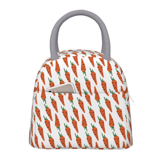 Easygdp Carrot Bolsa de Almuerzo Insulada Grande, Forro de Aluminio, Diseño Espacioso, a Prueba de Fugas, Ideal para Trabajo, Picnics, Viajes y Actividades al Aire Libre