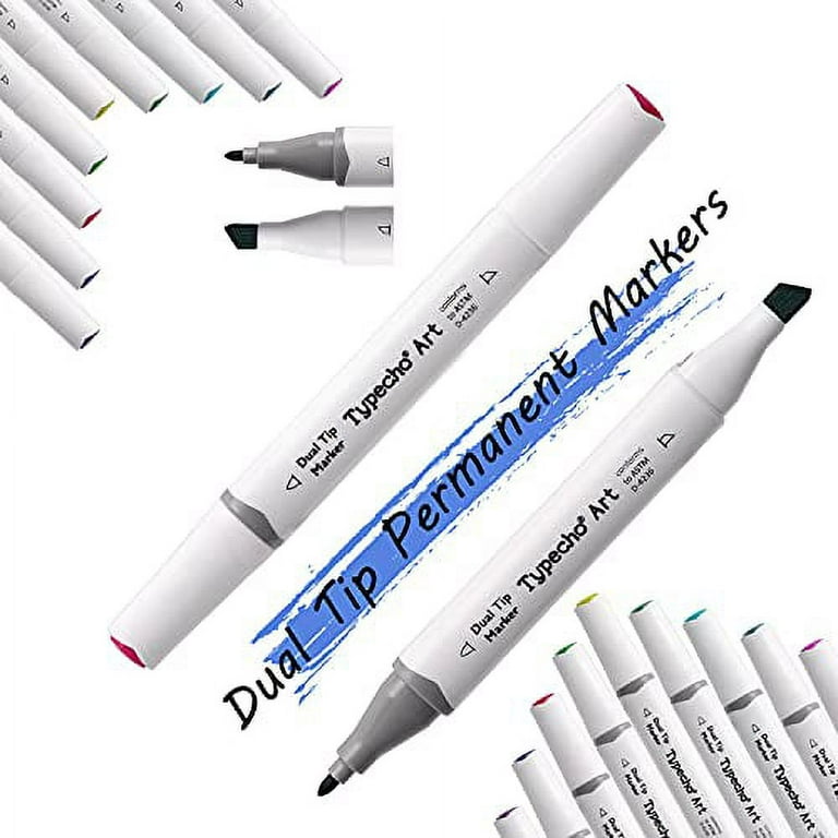 Typecho Markers for Coloring, Double Tipped Sketch Markers Set for Kids, Artist Permanent Art Markers, Adult Coloring and Illustration, Include 1