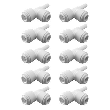 Express Water Stem Run Tee 1/4" Fitting Connection Parts for Water Filters / Reverse Osmosis RO Systems - 10 Pack