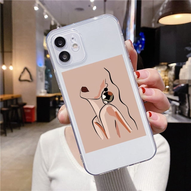 Funda con patrón de chica hermosa a la moda para iPhone 11 Pro Max 13, funda de teléfono suave transparente para iPhone 13 12 7 8 Plus X XR XS SE20 Capa Tan Jianjun unisex
