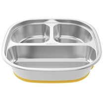 Stainless Steel Kids Plates Divided Designed Metal Kid Plate Safe Versatile Stainless Steel Divided Plates Reusable Stainless Steel Baby Suction Plates Easy to Clean Toddler Plate for Kids