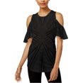thumbnail image 1 of bar III Womens Sheer Burnout Knit Blouse, Black, X-Small, 1 of 1