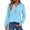 13#Light Blue, variant on Womens Long Sleeve Shirts Business Casual Outfits Dressy Tops Blouses Henley V Neck Fall Clothes Turquoise L