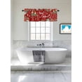 thumbnail image 4 of Christmas Bird Valances for Windows, Poinsettia Floral Holly Fruit Xmas Ball Red Light Filtering Window Treatment Valances, Rod Pocket Small Curtains for Kitchen/Bathroom, 42"x12", 4 of 9