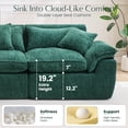 thumbnail image 3 of Hvoonc 83" Modular Loveseat Couch for Living Room, Boneless Chenille Cloud Sofa in a Box with 23.6" Deep Seat, Dark Green, 3 of 7