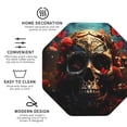 thumbnail image 3 of Honeii Artistic Flower Butterfly Skull print Leather Coaster Set of 4, ideal for safeguarding your furniture from drinks spills and effortless cleanup-Octagon, 3 of 6