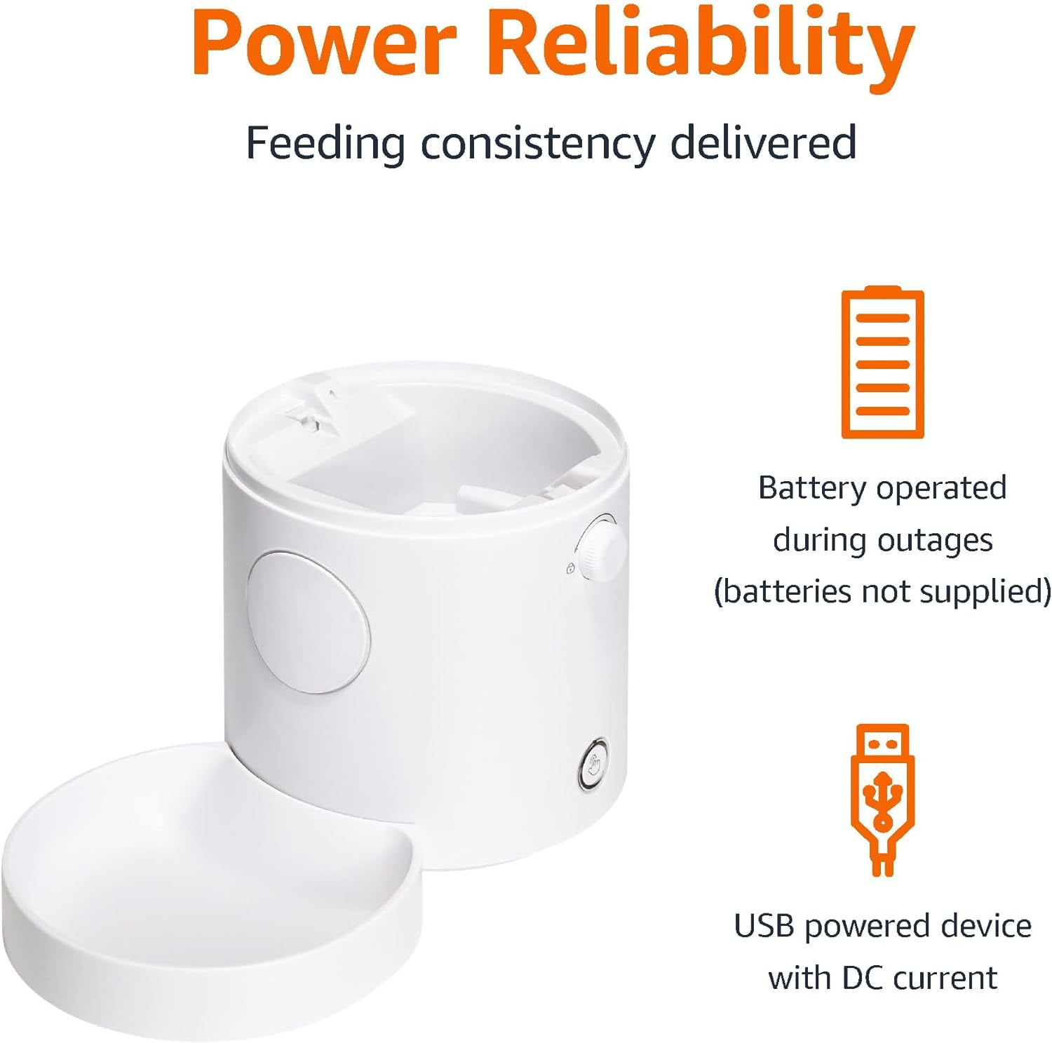 Automatic Cat Feeder with Programmable Voice Recorder, Slow Feed, Portion Control, 4L Capacity, White