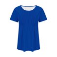 thumbnail image 4 of Womens T-Shirts Sevevn Fashionable Women's Casual Short Sleeved Loose Round Neck Solid Color Top, 4 of 8