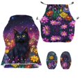 thumbnail image 2 of SCRAWLGOD Cat Daisy Star Print Gaming Chair Cover with Armrest Covers Non Slip Anti Dust Furniture Protector Stretchable Washable Computer Chair Slipcover, 2 of 9
