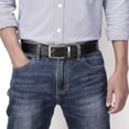 thumbnail image 2 of Men's Dress Belt Black Leather Belts for Jeans, 2 of 5