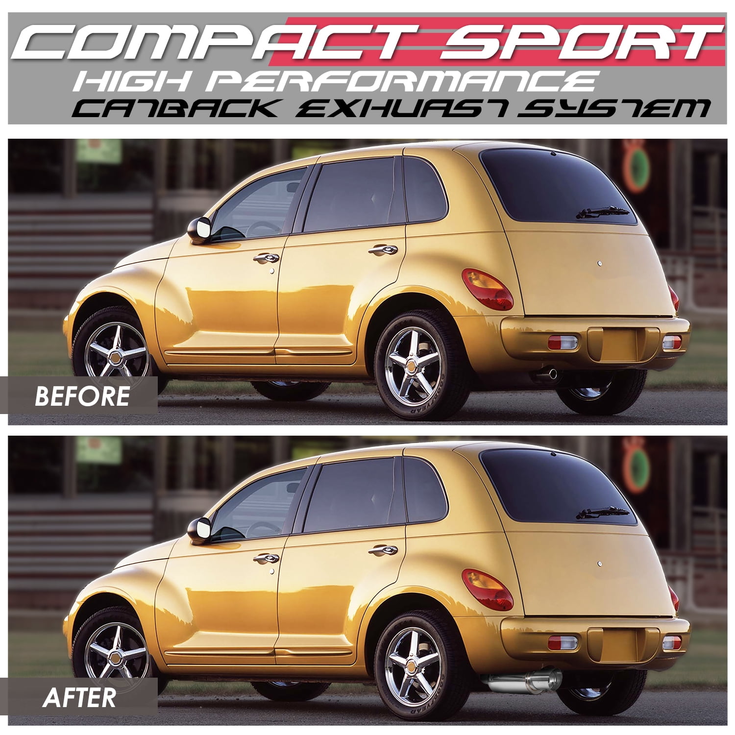 DNA Motoring For 01-06 Chrysler PT Cruiser 2.4L Performance Cat-Back Exhaust Muffler w/Removable Silencer