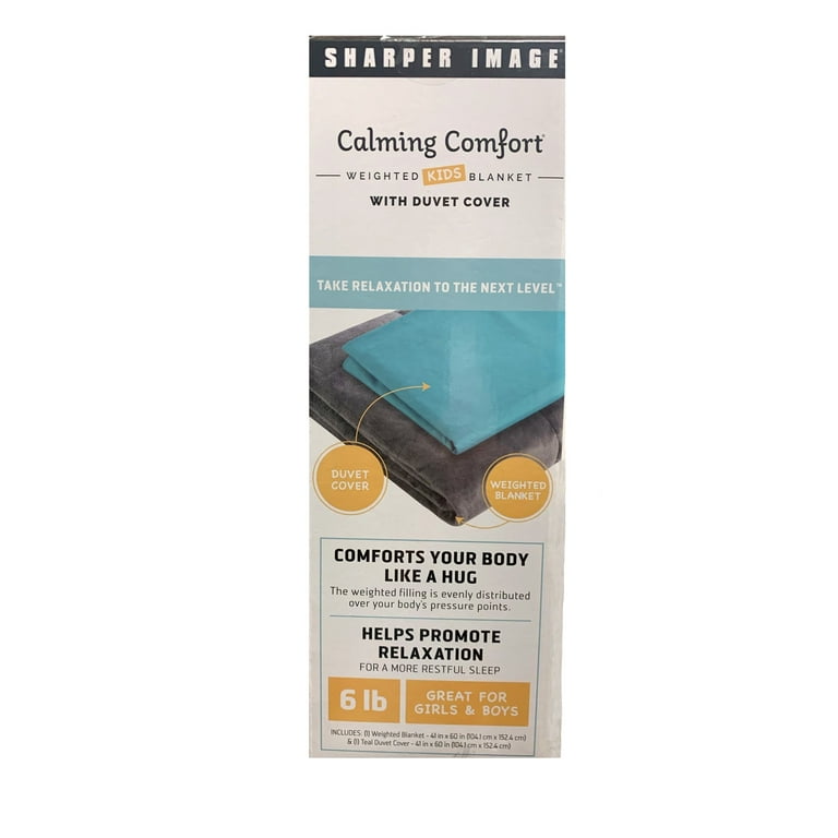 Sharper Image Weighted Blanket with Duvet Calming Comfort 6Lb For Kids 45lbs
