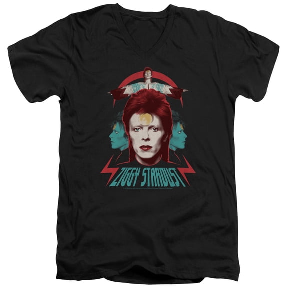 David Bowie - Ziggy Heads - Slim Fit V Neck Shirt - Small