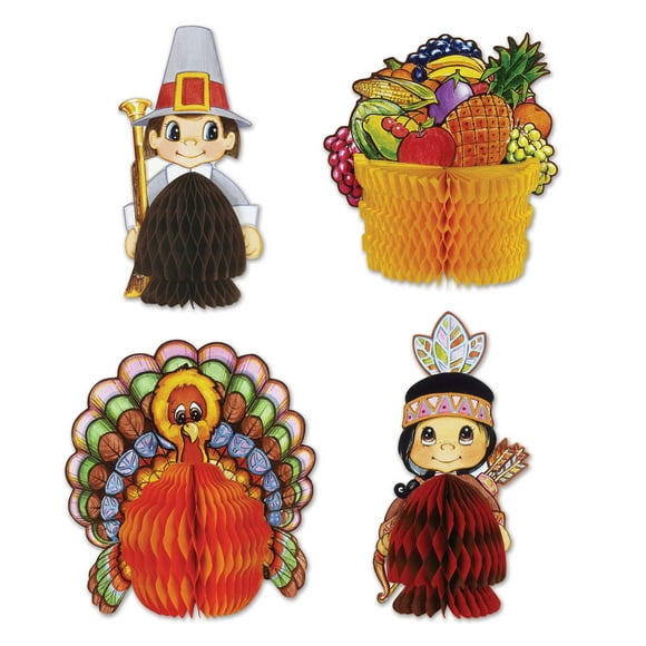 Beistle Pack de 4 Compagnons de Jeu Décoratifs pour L'action de Grâce, 4 Pouces-5 Pouces