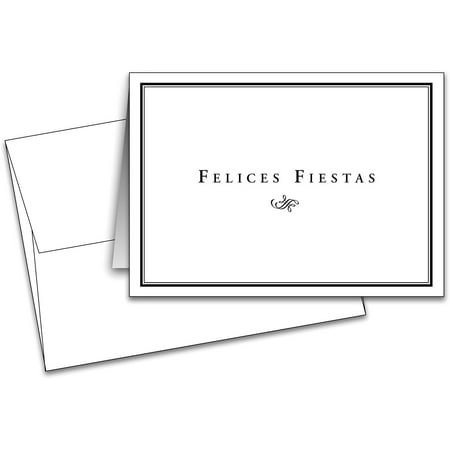 Spanish "Felices Fiestas" Tarjetas De Felicitación Y Sobres - 25 Por Paquete - "Happy Holiday" Greeting Cards & Envelopes - 25 per Pack (4.25 x 5.5)