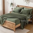 thumbnail image 3 of Davulos 7 Pieces Dark Green Bed in a Bag Queen Comforter Set, Soft Shabby Chic Bedding Set Geometric Boho Bohemian Bed Set with Comforter, Sheets, Pillowcases & Sham, 3 of 9