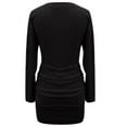 thumbnail image 6 of Women's Fashionable V Neck Batwing Long Sleeve Knit Bodycon Dress Formal Midi Dress Bridesmaid Dresses plus Size 6x Dresses for plus Size Women Gown And Evening Dresses plus Size Dress for Women, 6 of 6