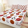thumbnail image 4 of Castle Fairy Basketball Soccer Football Baseball Bed Sheets 4-Piece, Sport Ball Game Full Size Sheets, Multicolor White,1 Fitted Sheet, 1 Flat Sheet and 2 Pillowcases, 4 of 6