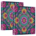 thumbnail image 2 of Colorful Delicate Floral 3 Ring Hardcover Binders 1.5in Round Rings for Letter-Size Folder Paper Organizer Pockets for Office Student Recipe, 2 of 9