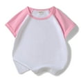 thumbnail image 2 of Huowey Kids Girls Boys Tshirt Raglan Shirt Baseball Tee T Shirt Short Solid Color Shirts Relaxed Fit Dailywear, 2-3Years, 2 of 4