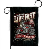 Breeze Decor G165258-BO 13 x 18.5 in. Bikers Rule Interests Vehicle Double-Sided Decorative Vertical Garden Flags - House Decoration Banner Yard Gift
