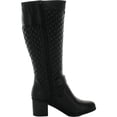 thumbnail image 2 of White Mountain Womens Damask Faux Leather Quilted Knee-High Boots, 2 of 3