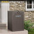 thumbnail image 6 of Nihsuao 48-Gallon Outdoor Package Delivery Box - Large Resin Storage Container with Lockable Lid, Waterproof Deck Box for Porches, Patios, Curbside, Brown, 6 of 8