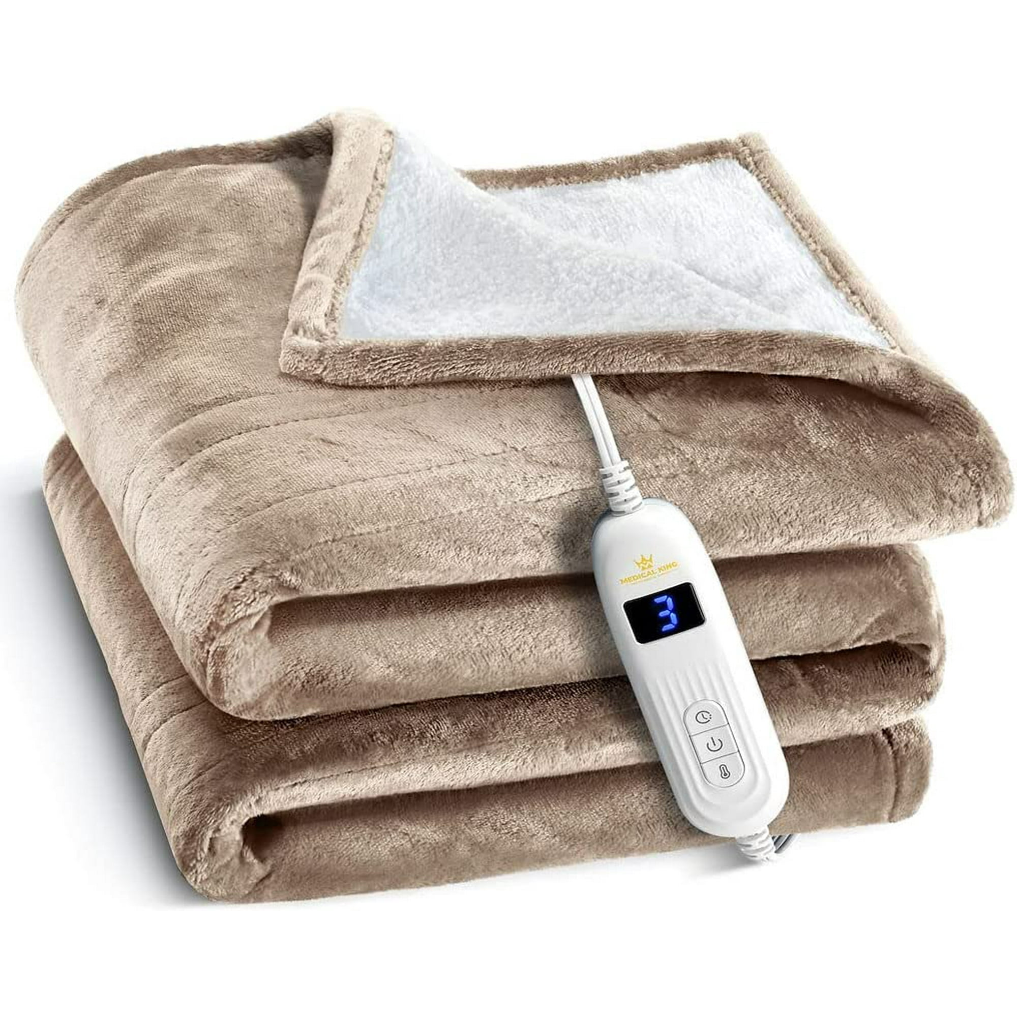Heated Blanket, Machine Washable Extremely Soft and Comfortable Electric  Blanket Throw Fast Heating with Hand Controller 10 Heating Settings and  auto Shut-Off (Beige, 50 x 60) - MedicalKingUsa - Walmart.com