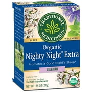 Traditional Medicinals Organic Nighty Night Valerian Relaxation Tea, 16 Tea Bags (Pack of 1)
