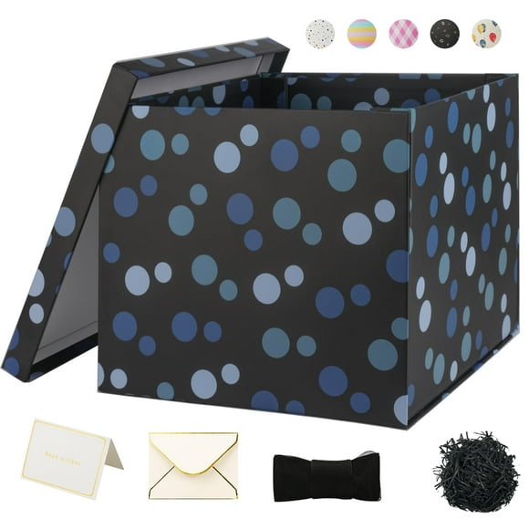 Caja de regalo YINUOYOUJIA 30 x 30 x 25 cm negra con juego de tapas