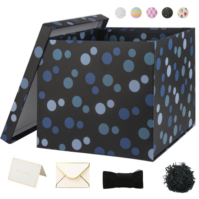 Caja de regalo YINUOYOUJIA 30 x 30 x 25 cm negra con juego de tapas