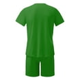 thumbnail image 6 of Men'S Short Sets 2 Piece Short Sleeve Drawstring Hooded Shirts and Shorts Tracksuits Summer Vacation Holiday Tracksuits (Green_03 ,M), 6 of 6