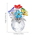 thumbnail image 3 of Mini jarrón de cristal con forma de flor | Figura floral brillante para la decoración del hogar, el coche o el escritorio | Flor de cristal hecha a mano en una base de jarrón transparente, 3 of 6