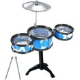 thumbnail image 1 of WANNGWE Ensemble de Tambours pour Enfants 3 Tambours 2 Bâtons de Percussion avec Kit de Pédale Réglable Kit de Percussion Garçons Applicable Noir Raffermit U25310-10075, 1 of 6