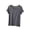 Dark Gray, variant on Women's Pajama Tops Solid Color Round Neck Short Sleeve Shirts Casual Breathable Loungewear Blouses