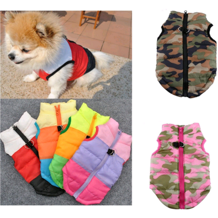 Puffy Coat Jacket - EECOO Pet Cat Dog Clothes Puppy Coat Vest Pet Ski Vest Dogs Cotton Vest Pet Ski Jacket Winter Fall Outfit Waterproof