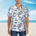 thumbnail image 4 of Lsque Hawaii Palms pattern Hawaiian Shirt for Men, Unisex Summer Beach Casual Short Sleeve Button Down Shirts-Large, 4 of 9