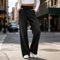 thumbnail image 4 of ClodeEU Women's Elastic Waist Wide Leg Jeans,Casual Loose Denim Pants with Pockets ,Women's S-XXL, 4 of 8