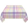 thumbnail image 3 of Easter Checkered Tablecloth Square 54x54 Inch,Colorful Buffalo Plaid Table Cloth,Stain Resistance Polyester Spring Holiday Table Covers for Kitchen Dining Parties Picnic, 3 of 7