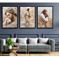 thumbnail image 3 of Hieng 3pcs Christian Wall Art Jesus Wall Decor Jesus and Children Canvas Prints Poster Jesus and Lamb Paintings Christian Healing Flowers Pictures for Living Room Bedroom Church Decor, 3 of 6