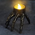 thumbnail image 5 of Halloween Skeleton Hand Tea Lights Candles Decorations, Battery Operated Halloween's Flameless LED Candles, Spider Tealights Spooky Electric Flickering Candle for Halloween Party Decorations, 5 of 10