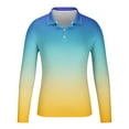 thumbnail image 3 of ZCFZJW Mens Knit Polo Shirts Casual Tie Dye Gradient Print Long Sleeve Classic Polo Shirts Button Down Golf Shirts Loose Fit Henley Tops Multicolor#12 L, 3 of 4