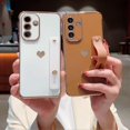 thumbnail image 4 of For Samsung Galaxy S25 S24 Case with Strip Kickstand Electroplating Edge Love Heart Soft TPU Phone C, 4 of 5