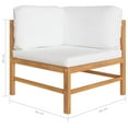 thumbnail image 3 of vidaXL 2-Seater Patio Sofa with Cream Cushions Solid Teak Wood, 3 of 6