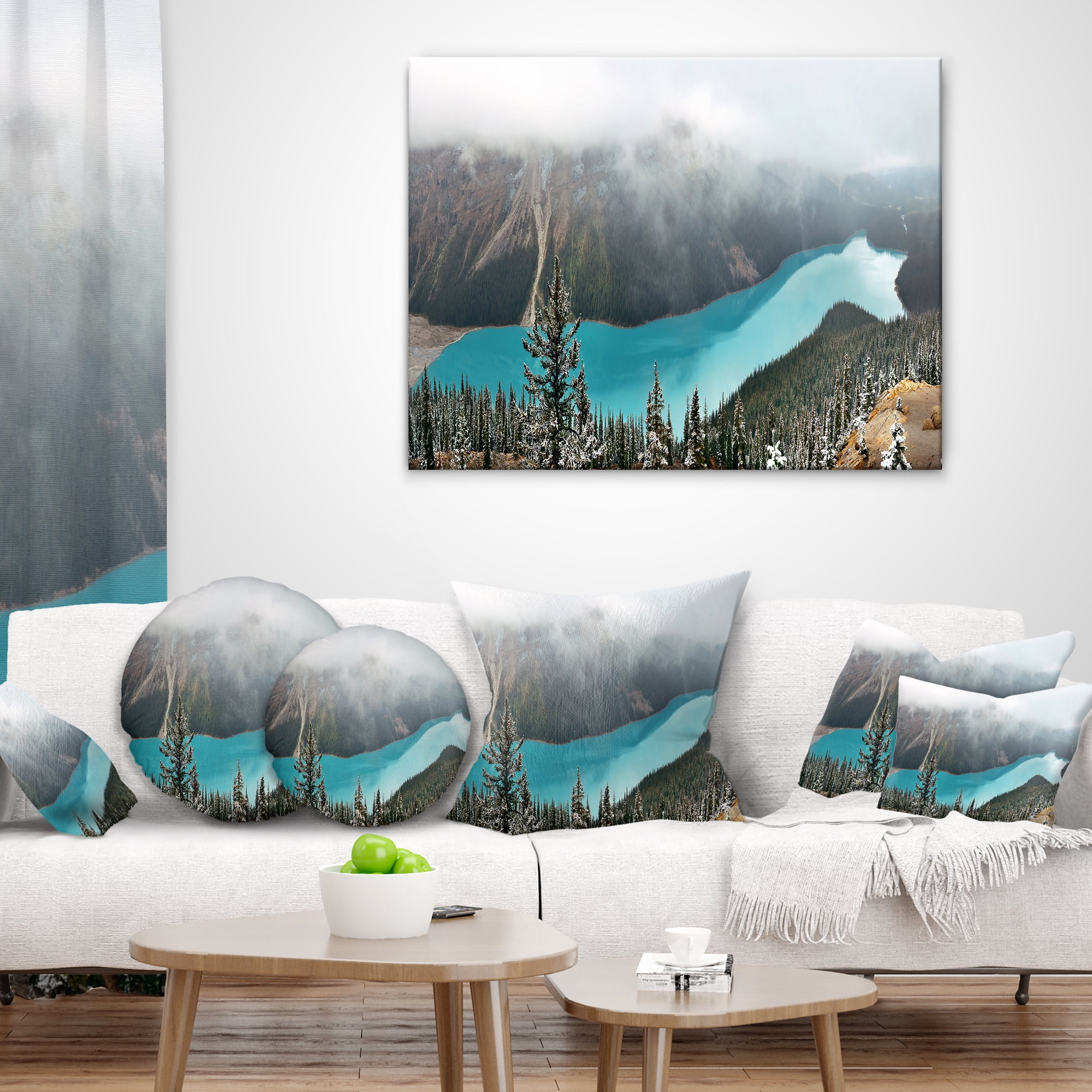 Designart 12" x 20" Multi-color Polyester Throw Pillow