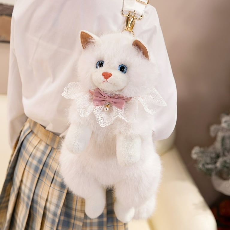 Hxlamzoo Ragdoll Plush Backpack, Soft Stuffed Animal Bag with